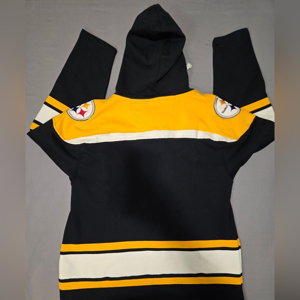 NFL Men's Black and Yellow Pittsburgh Steelers Hoodie - Picture 9 of 13